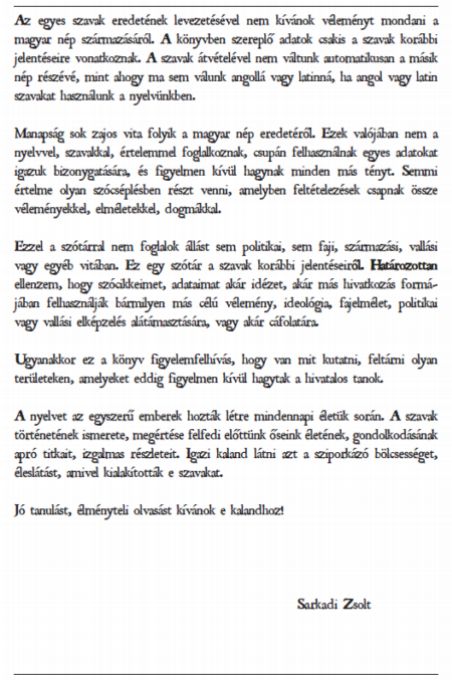 Sarkadi Zsolt: MEGTALÁLT EREDETEK, előbeszéd 2. oldal
